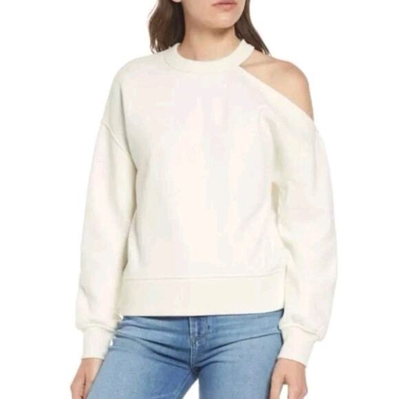Rails Quincy Cutout Sweatshirt in Winter White Size L - Picture 1 of 9